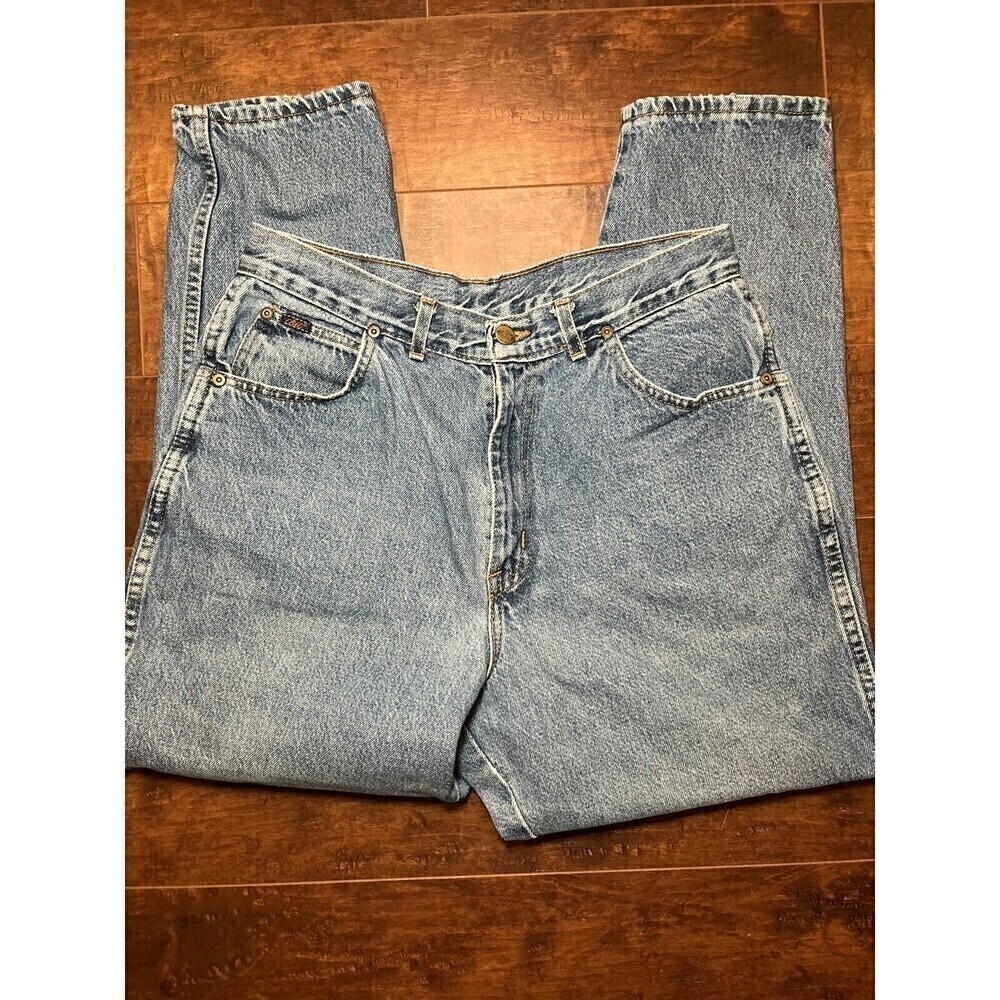 Vintage Womens Chic High Rise Light Wash Straight Leg Mom Jeans Sz 16 P READ